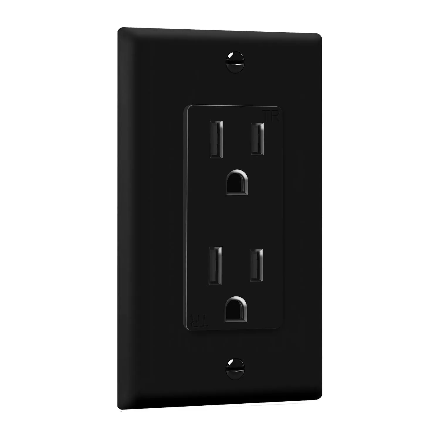 15 Amp Duplex Outlet Tamper-Resistant Black