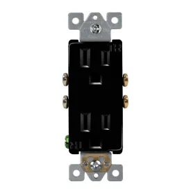 15 Amp Duplex Outlet Tamper-Resistant Black