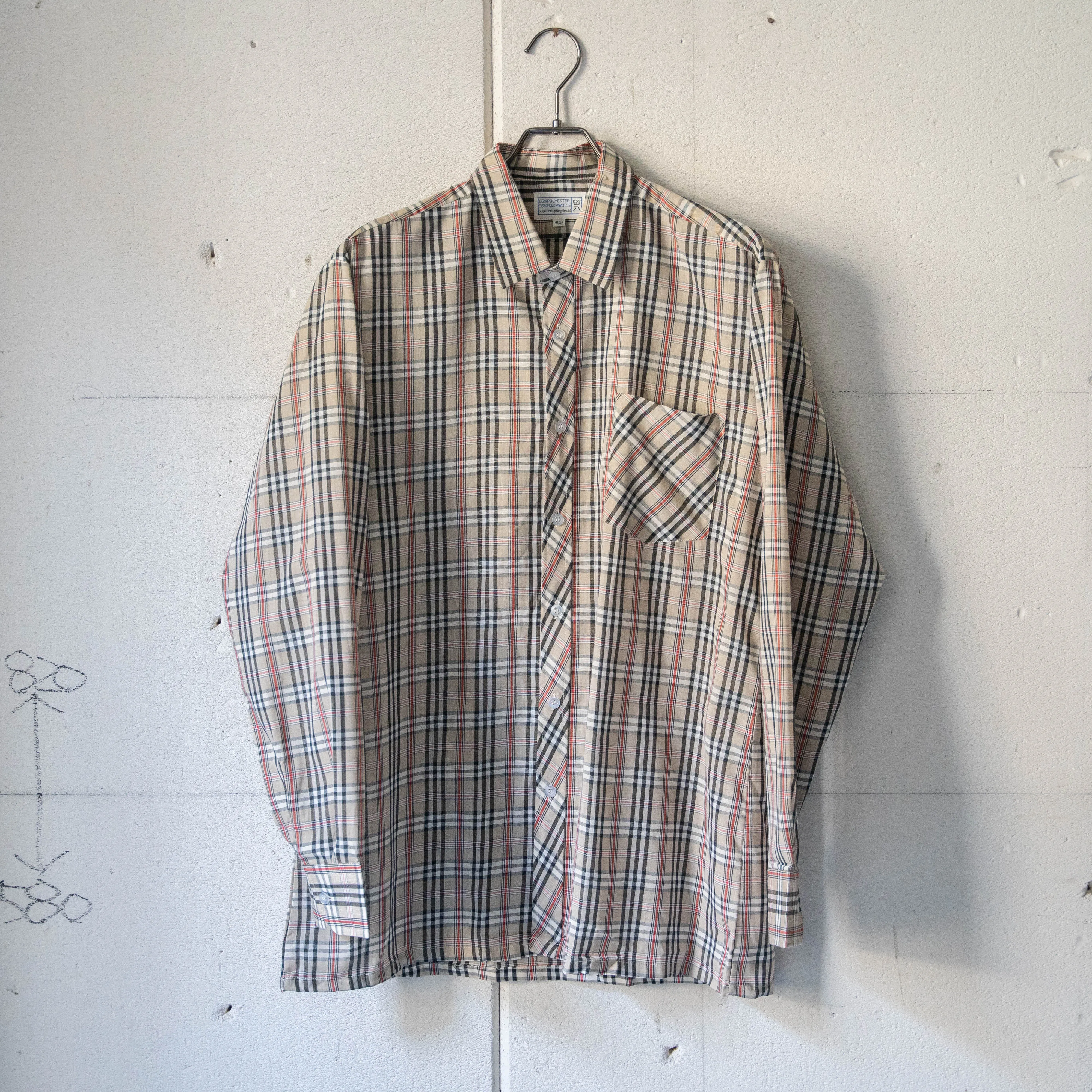 1960-70s Germany nova checked shirt 'dead stock'