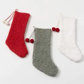 20.5"H Sullivans Knitted Christmas Stocking - Set of 3, Multicolored