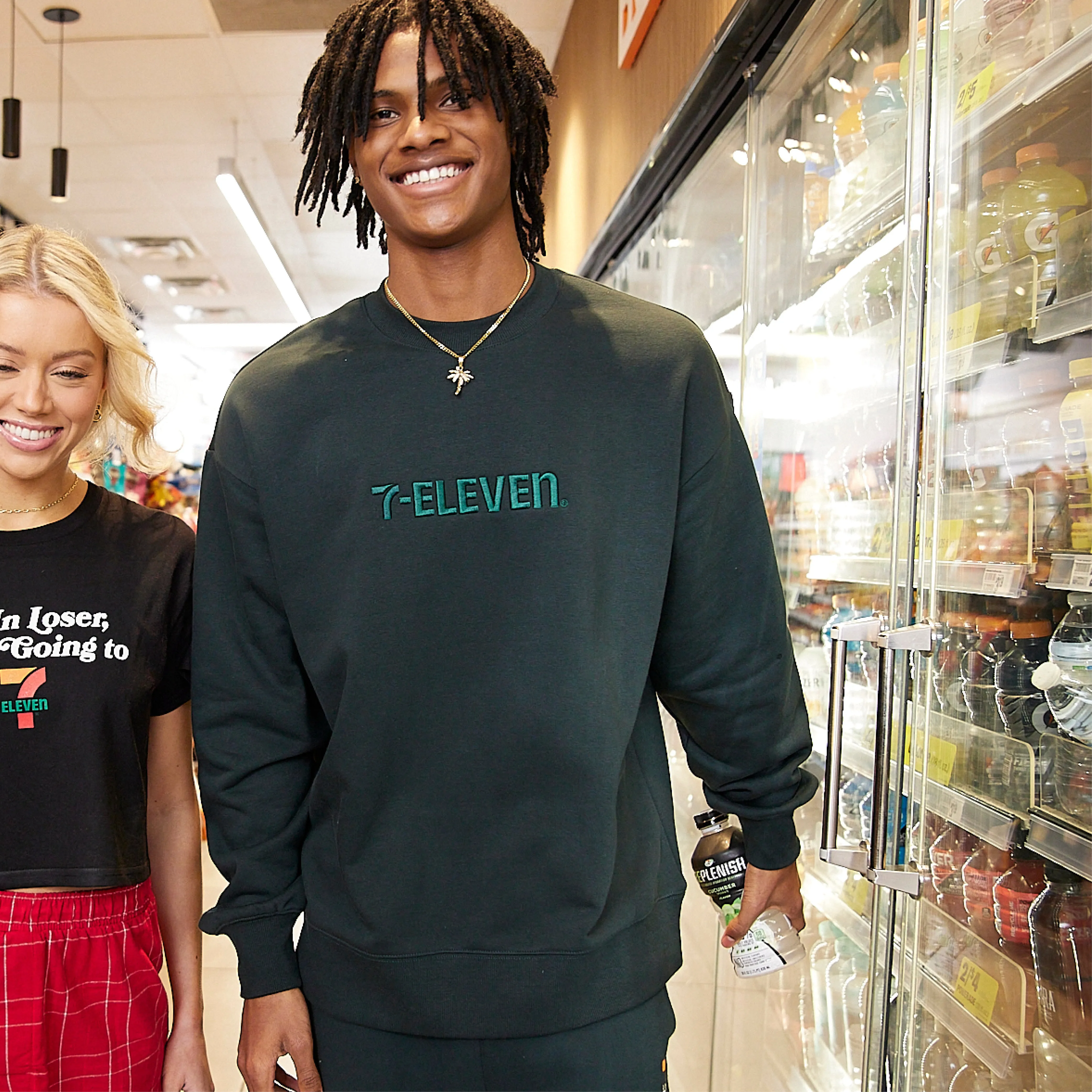 7-Eleven® Embroidered Crewneck - Pine Green