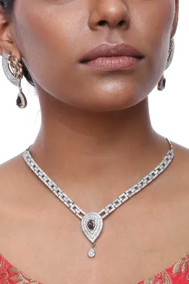 Alloy Necklace and Earring Sets in Diamond