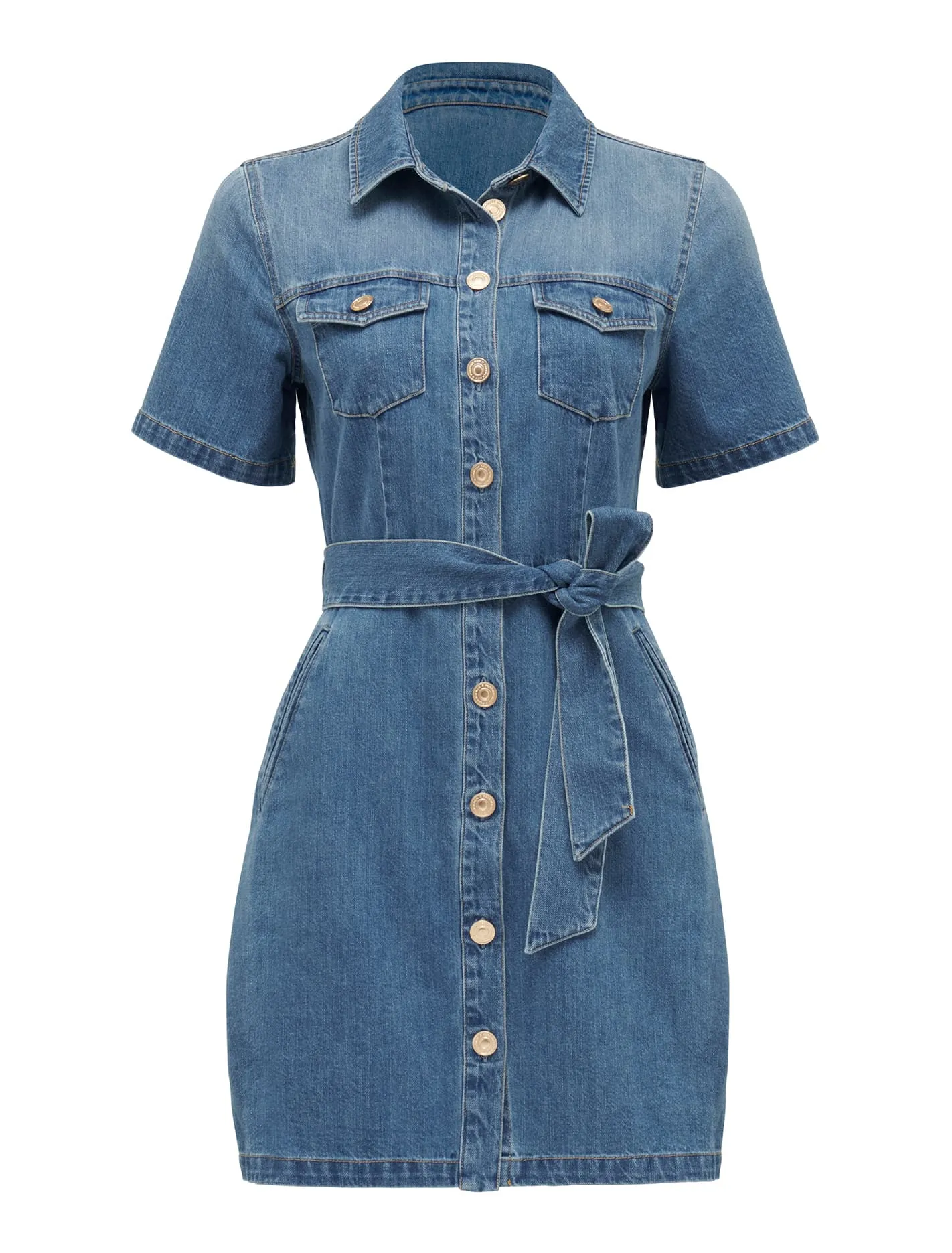 Andrea Denim Short Sleeve Shirt Dress