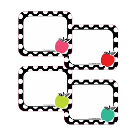 Apple Name Tags | Black, White and Stylish Brights | UPRINT | Schoolgirl Style