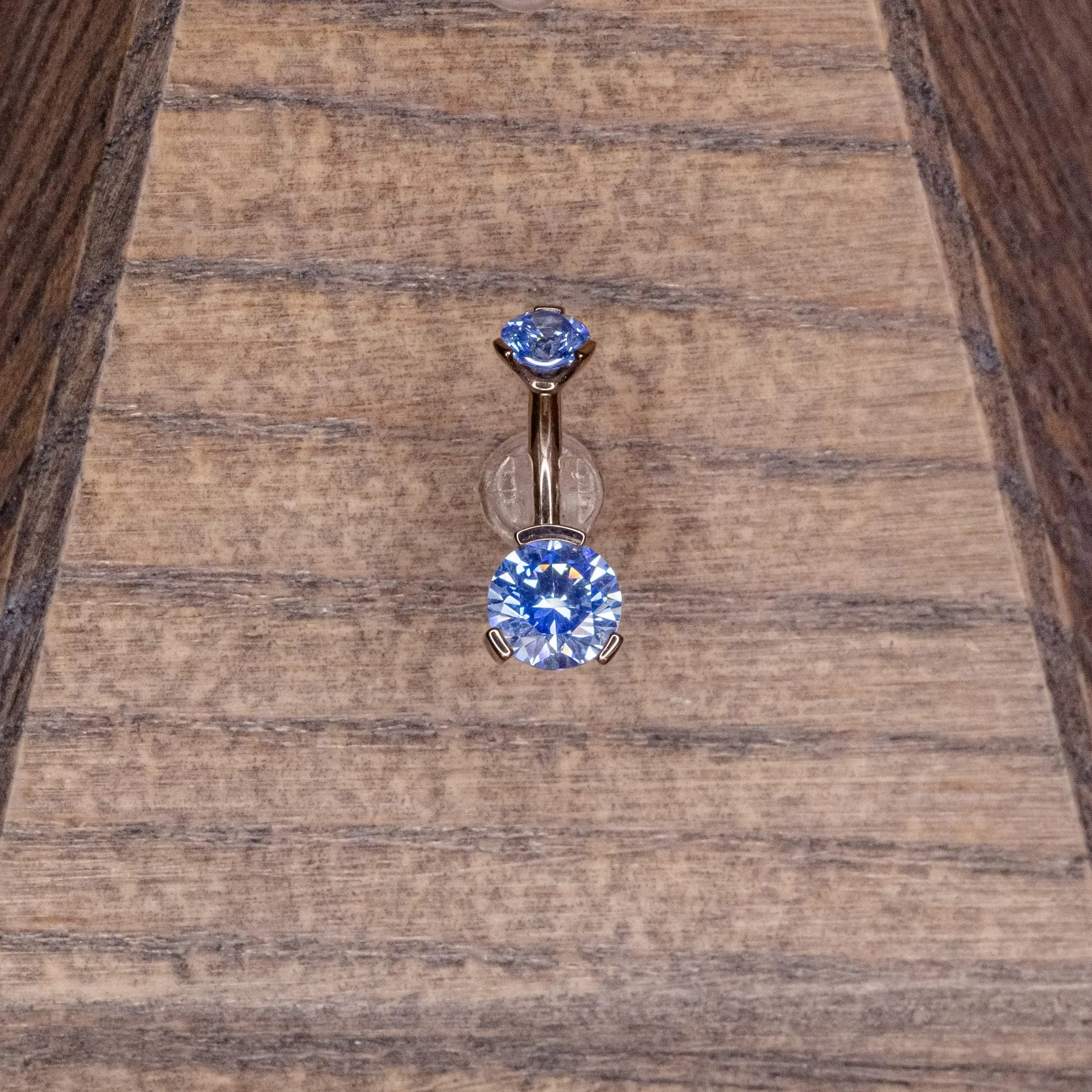 Arctic Blue Swarovski Crystal Navel in a Prong Setting  (4mm/6mm)