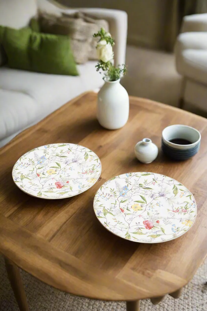 Assorted Floral Printed Plate Set (2 Piece)