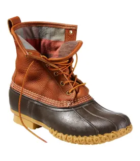 Mens 8 Leather Primaloft Flannel Lined Bean Boot