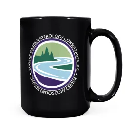 Black Mug - Eugene Gastroenterology circle logo