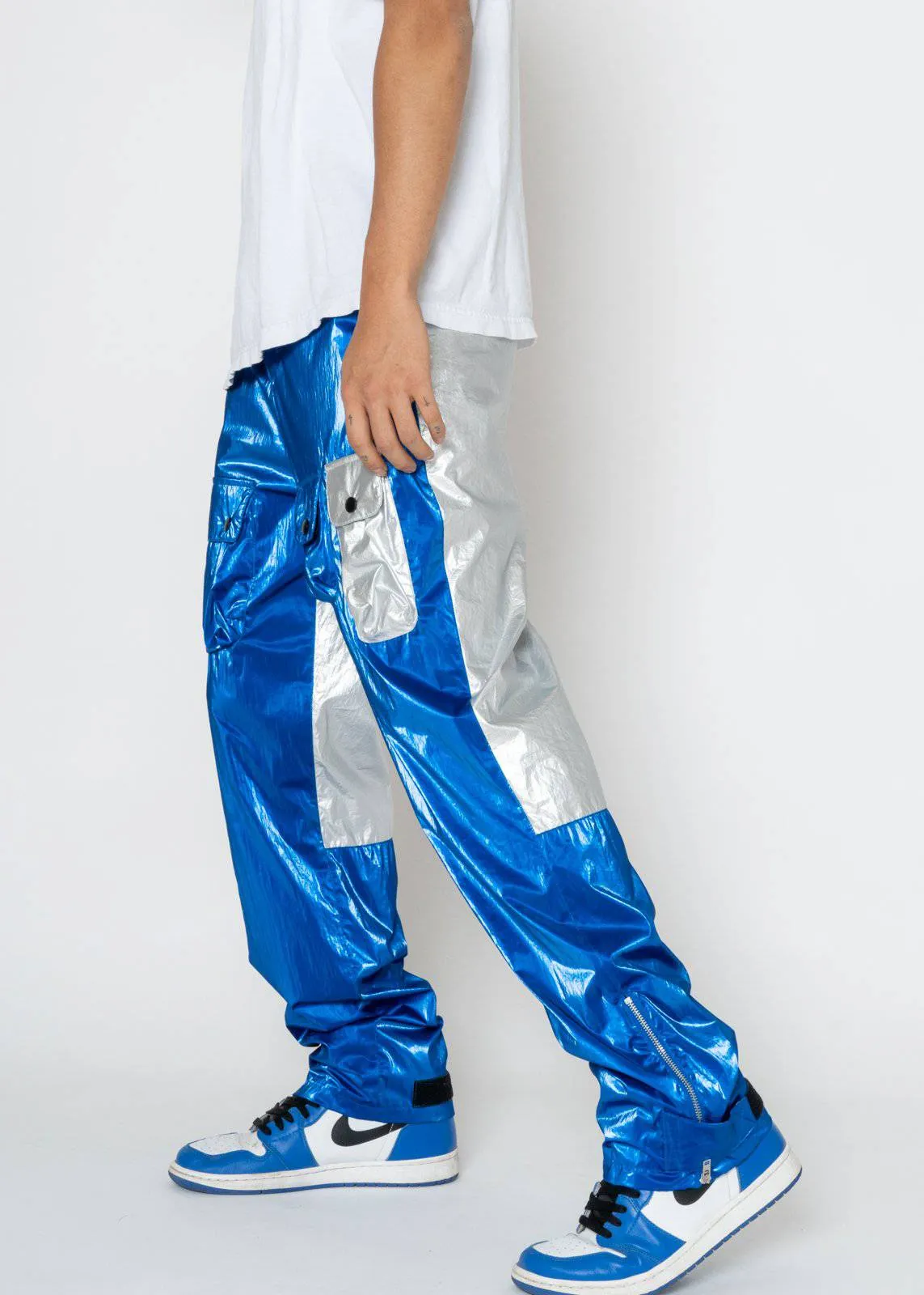 Blank State Men's Pants in Metallic Blue