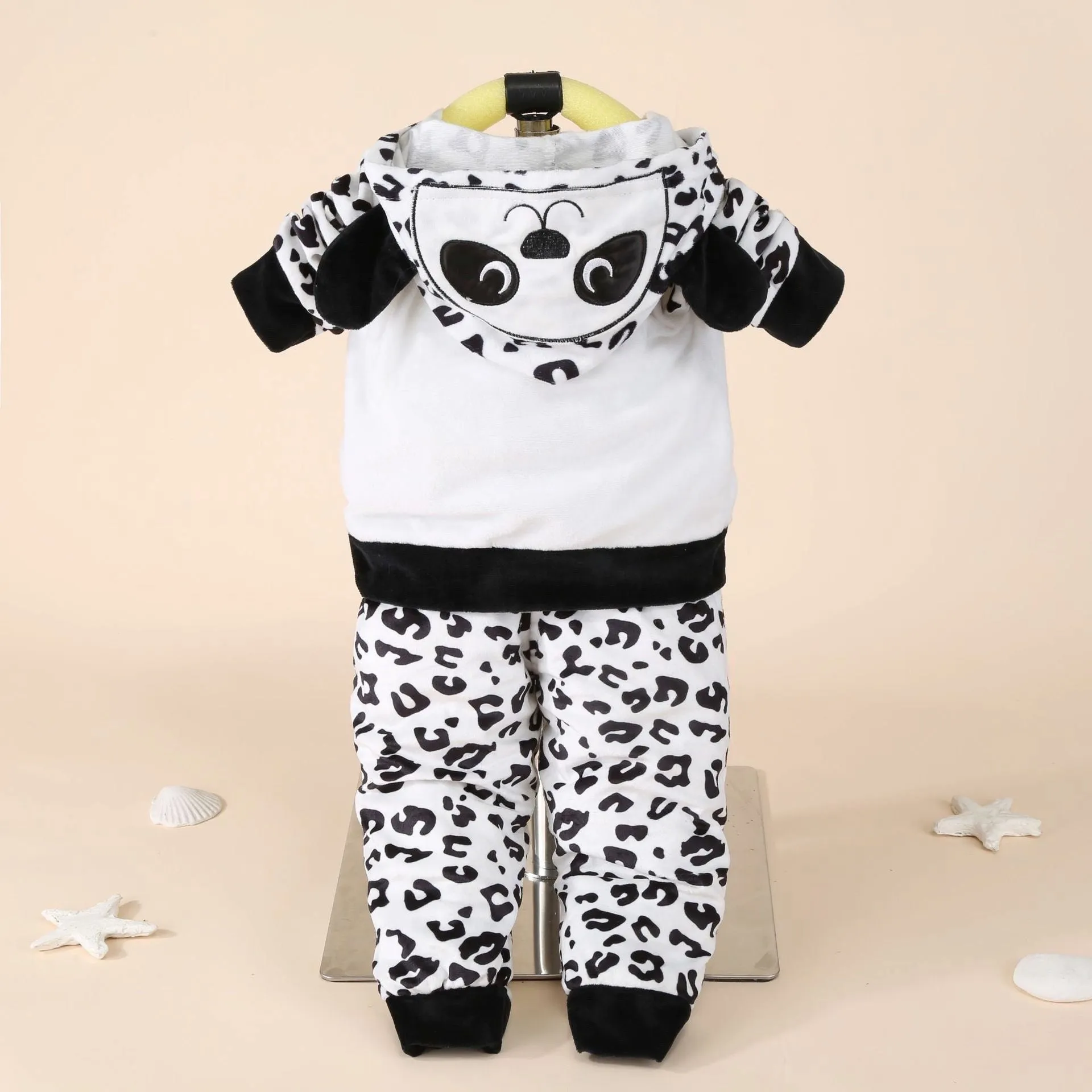 Boys And Girls Cotton/Velvet Tiger Panda 2 Pcs Set