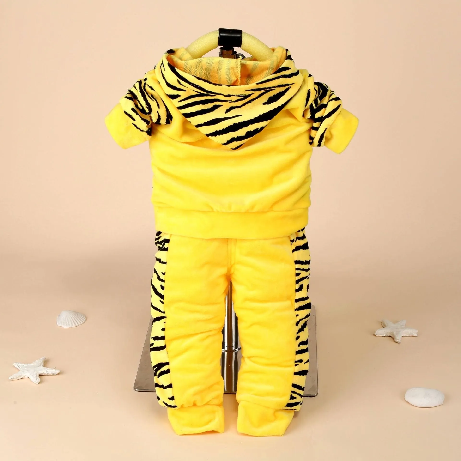 Boys And Girls Cotton/Velvet Tiger Panda 2 Pcs Set