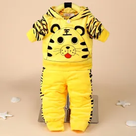 Boys And Girls Cotton/Velvet Tiger Panda 2 Pcs Set