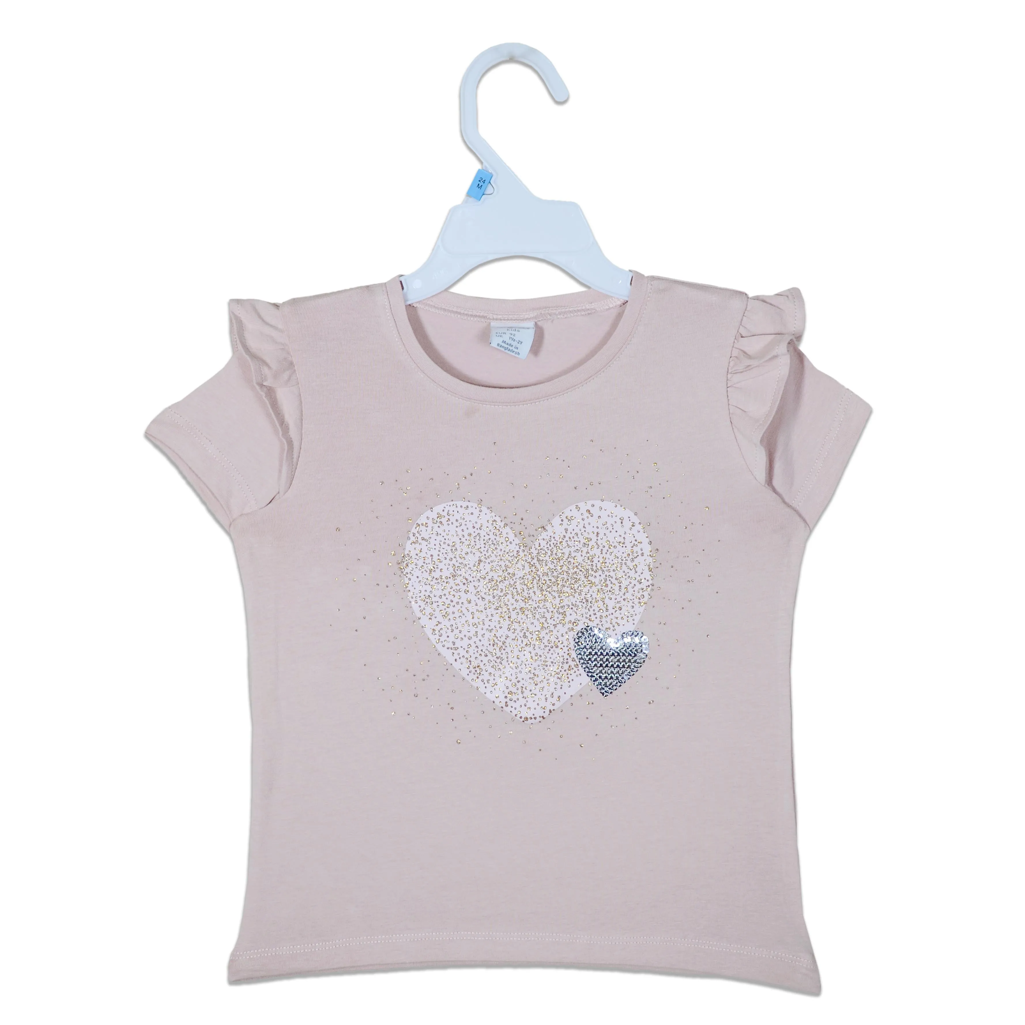 C1548 BNG Heart to Heart Cut LableSoft Peach T-Shirt