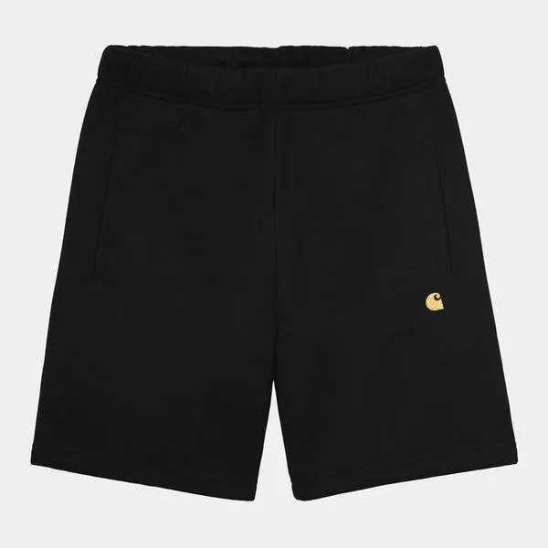 Carhartt WIP Chase Sweat Short Black - Gold