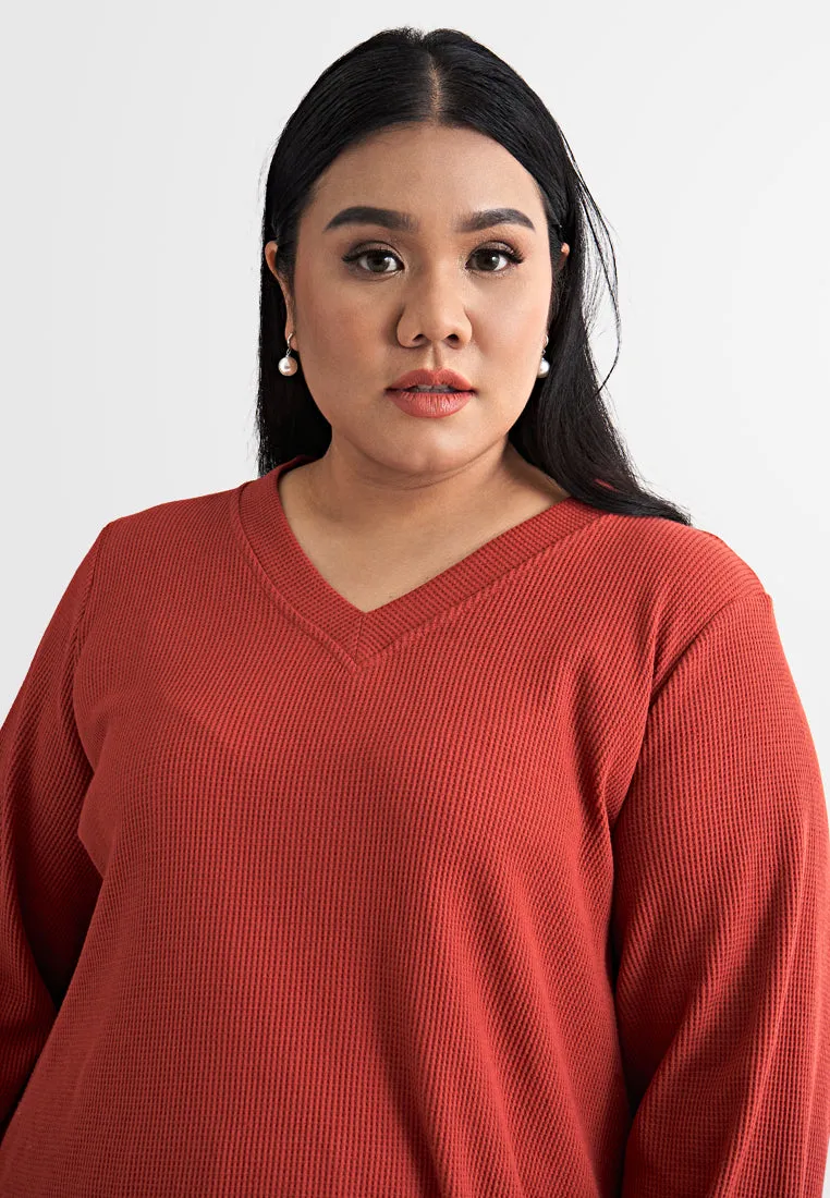 Carmen V-neck Cozy Waffle Top