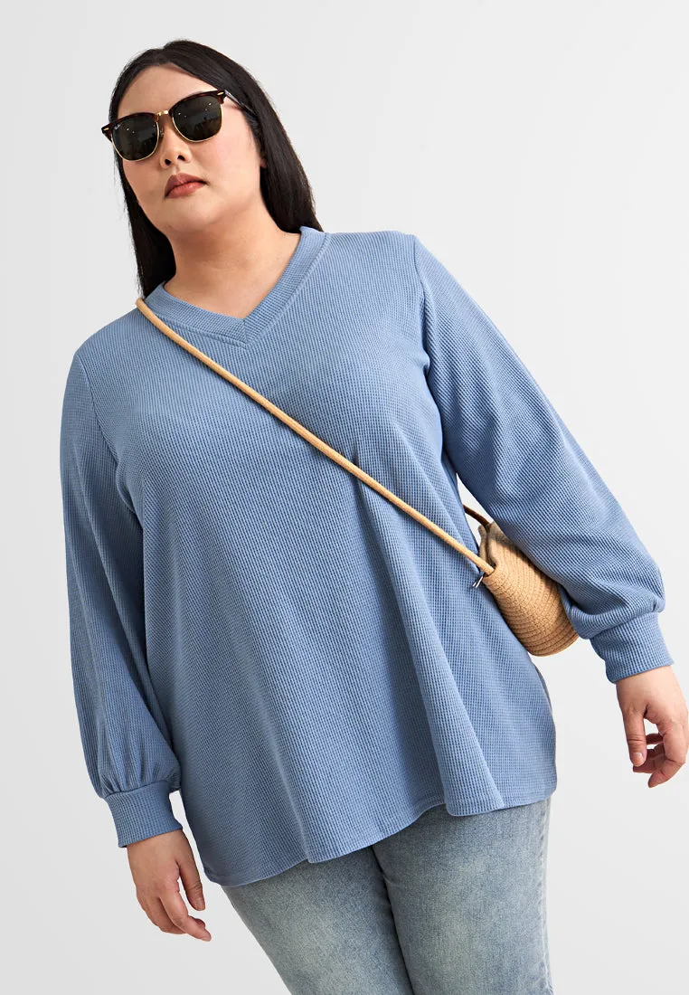 Carmen V-neck Cozy Waffle Top