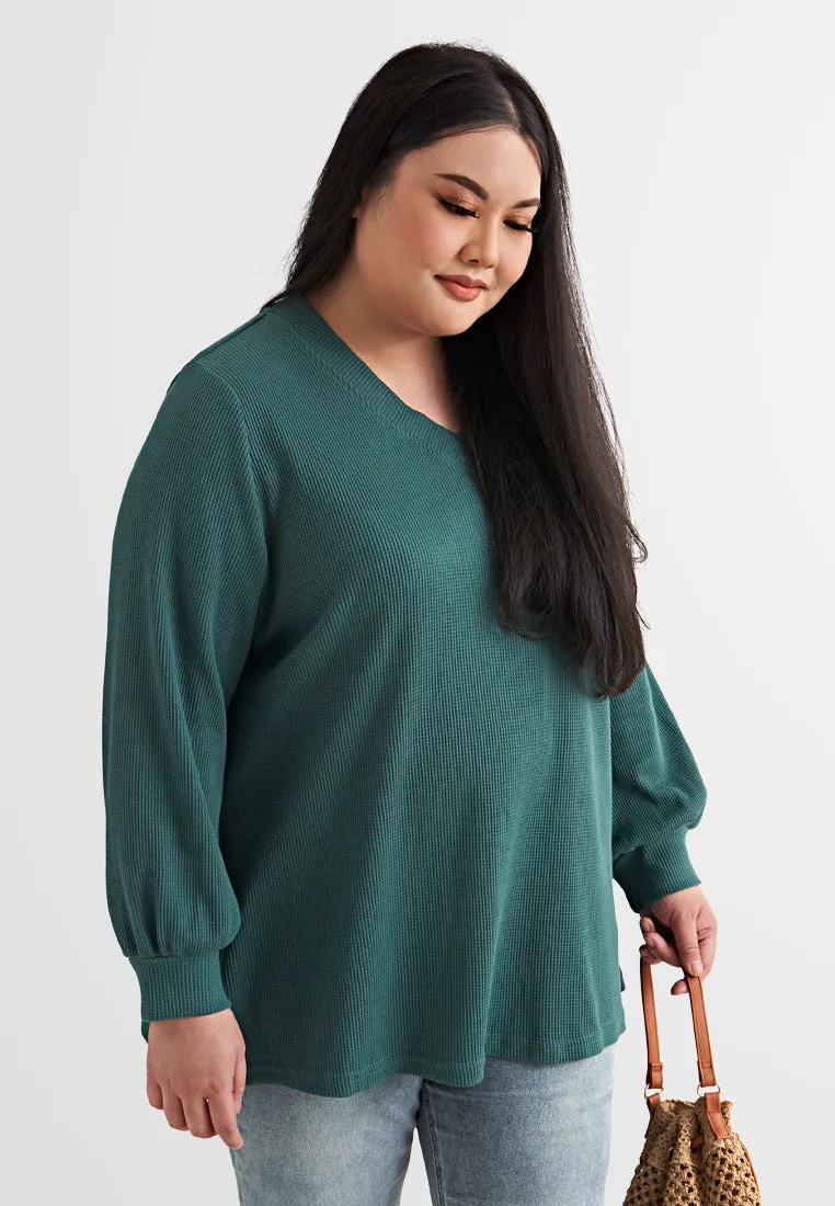 Carmen V-neck Cozy Waffle Top