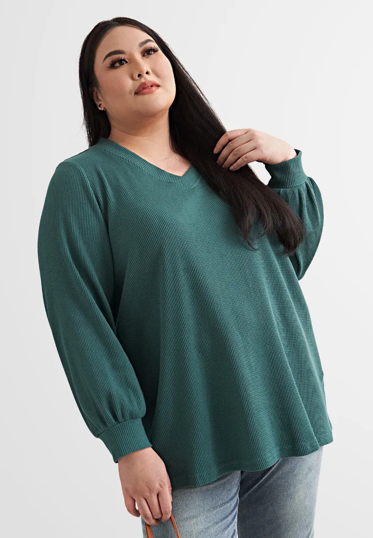 Carmen V-neck Cozy Waffle Top