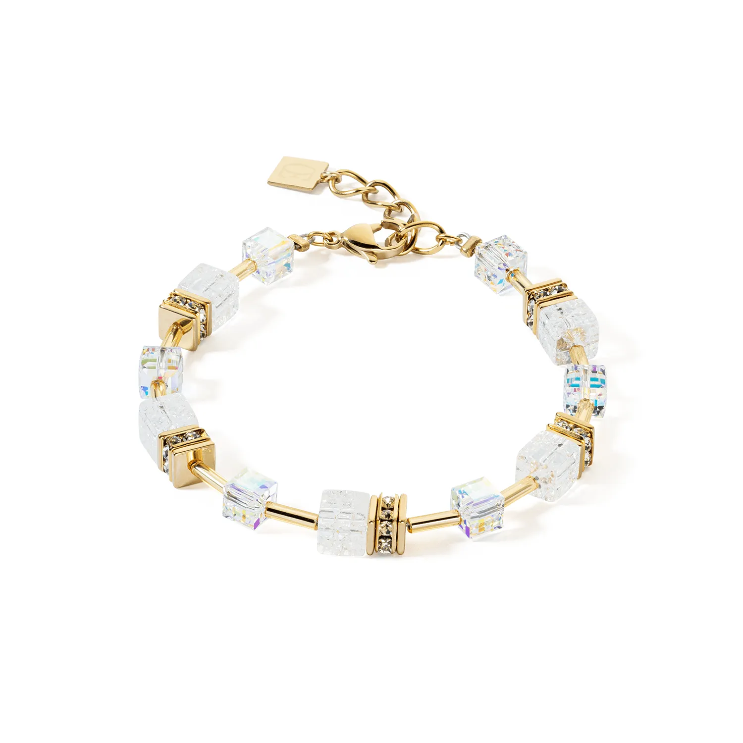 Coeur De Lion GeoCUBE® Iconic Nature Gold and White Bracelet