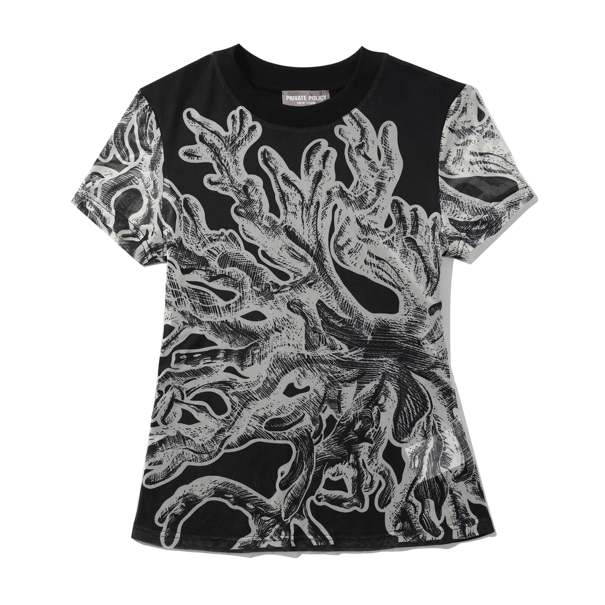 Coral Baby Tee - Black