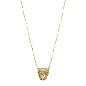 Crystal Jaguar Necklace gold