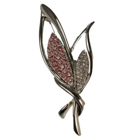 Crystal Leaves Brooch