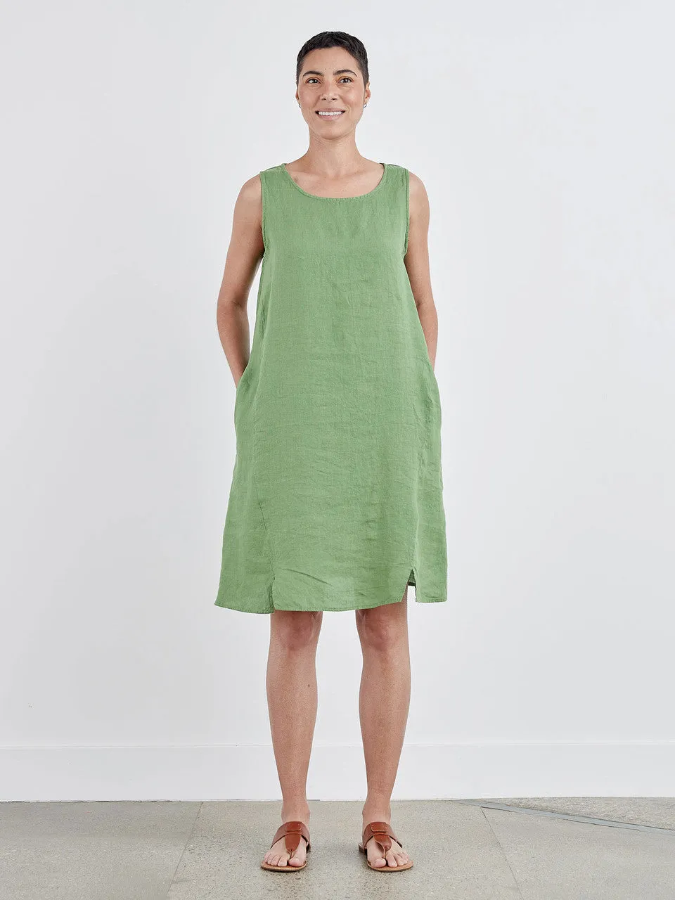 Cut Loose - Linen Aline Dress - Fava