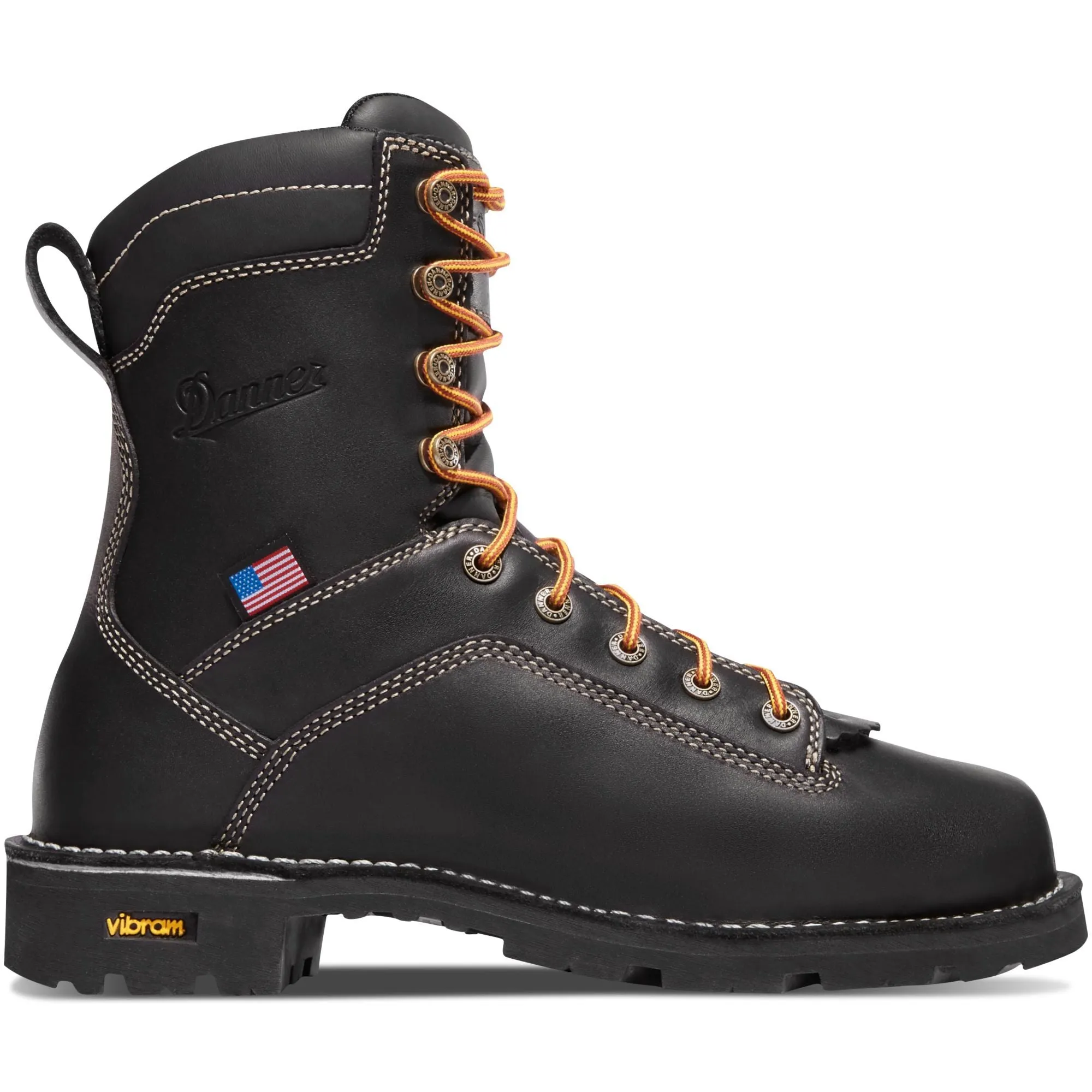 Danner Men's Quarry USA Made 8" Alloy Toe WP Work Boot - Black - 17311