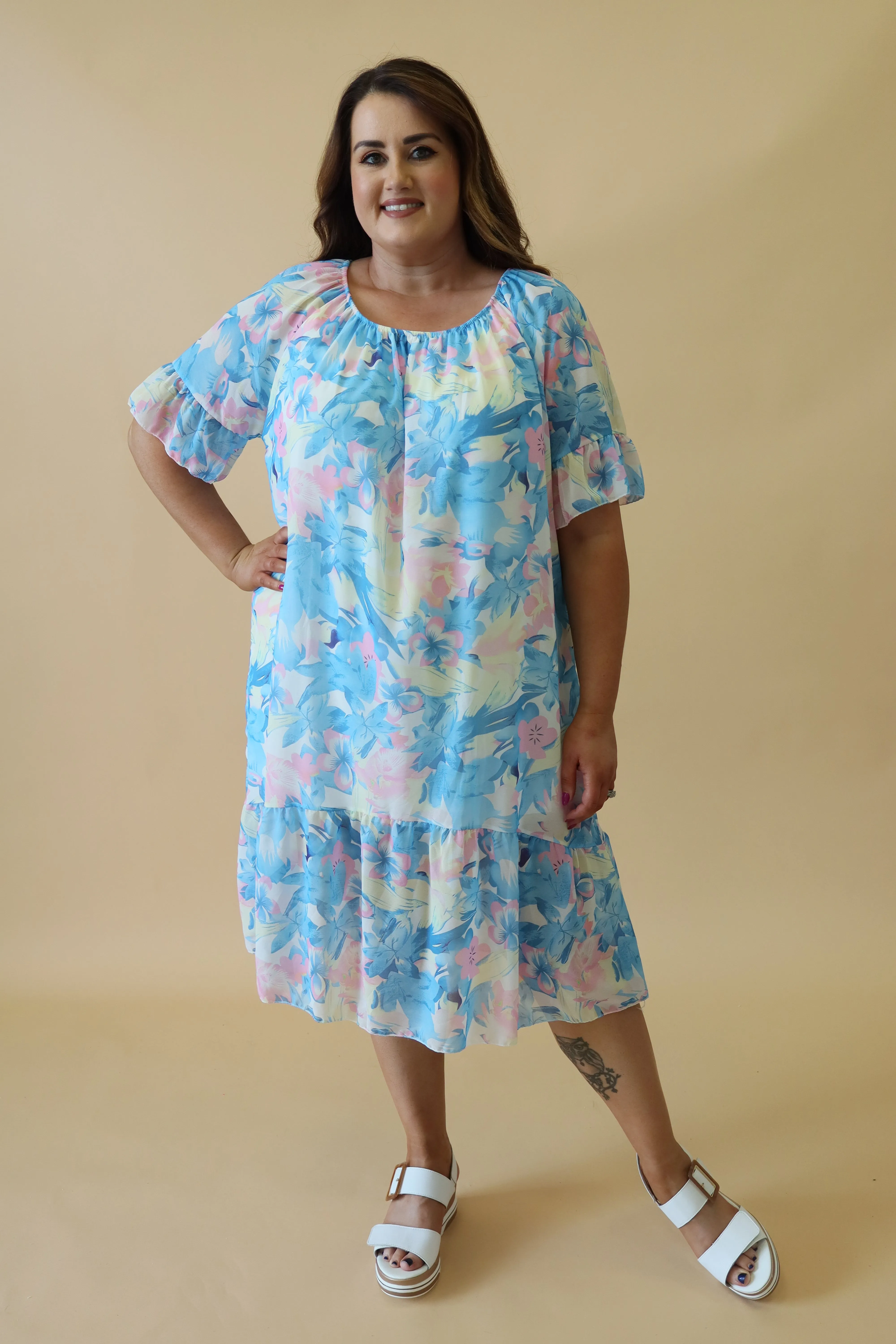 Delilah Dress in Blue Flower