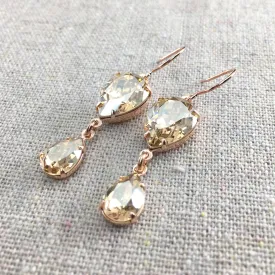 Double Pear Dangling Earrings