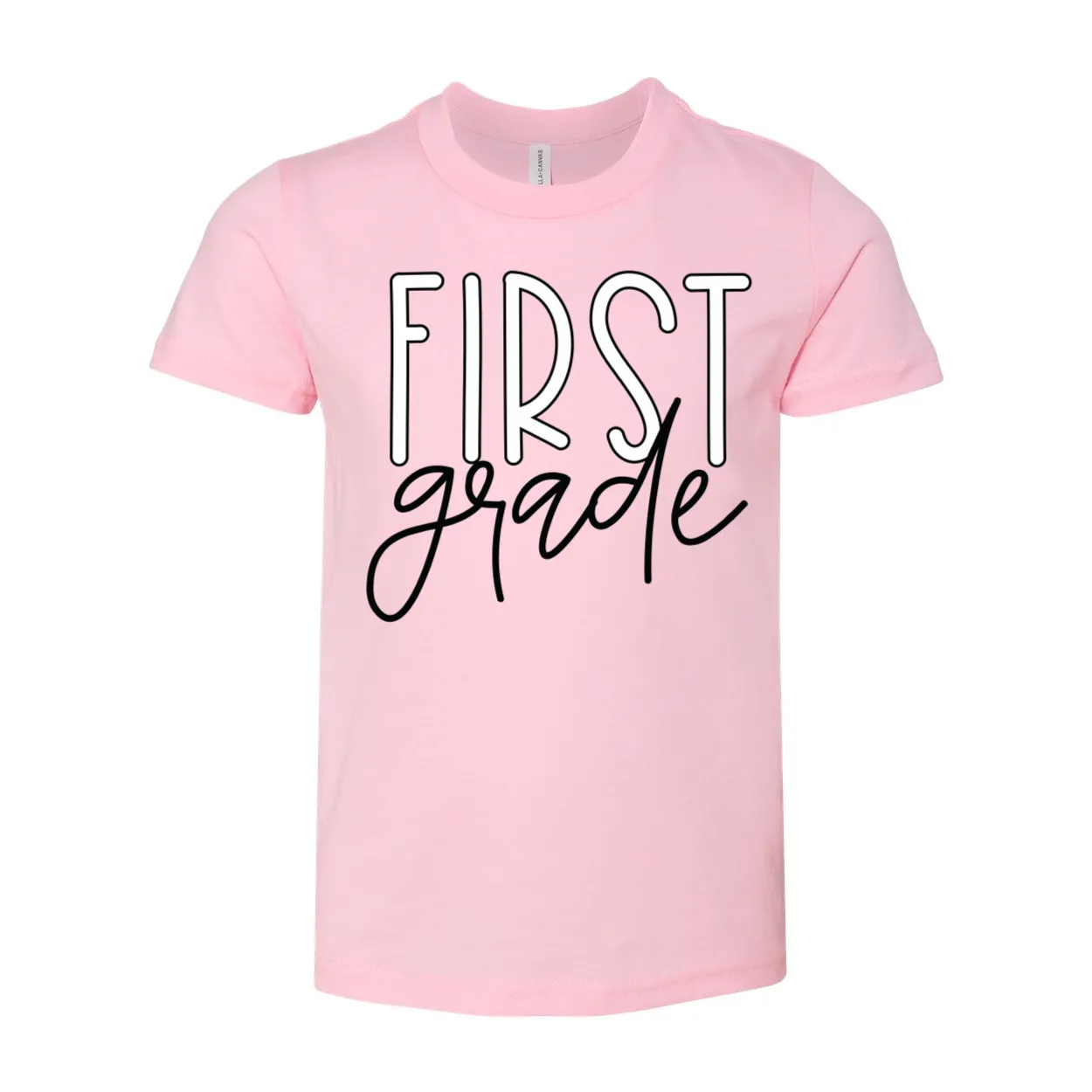 First Grade YOUTH Block Script T-Shirt