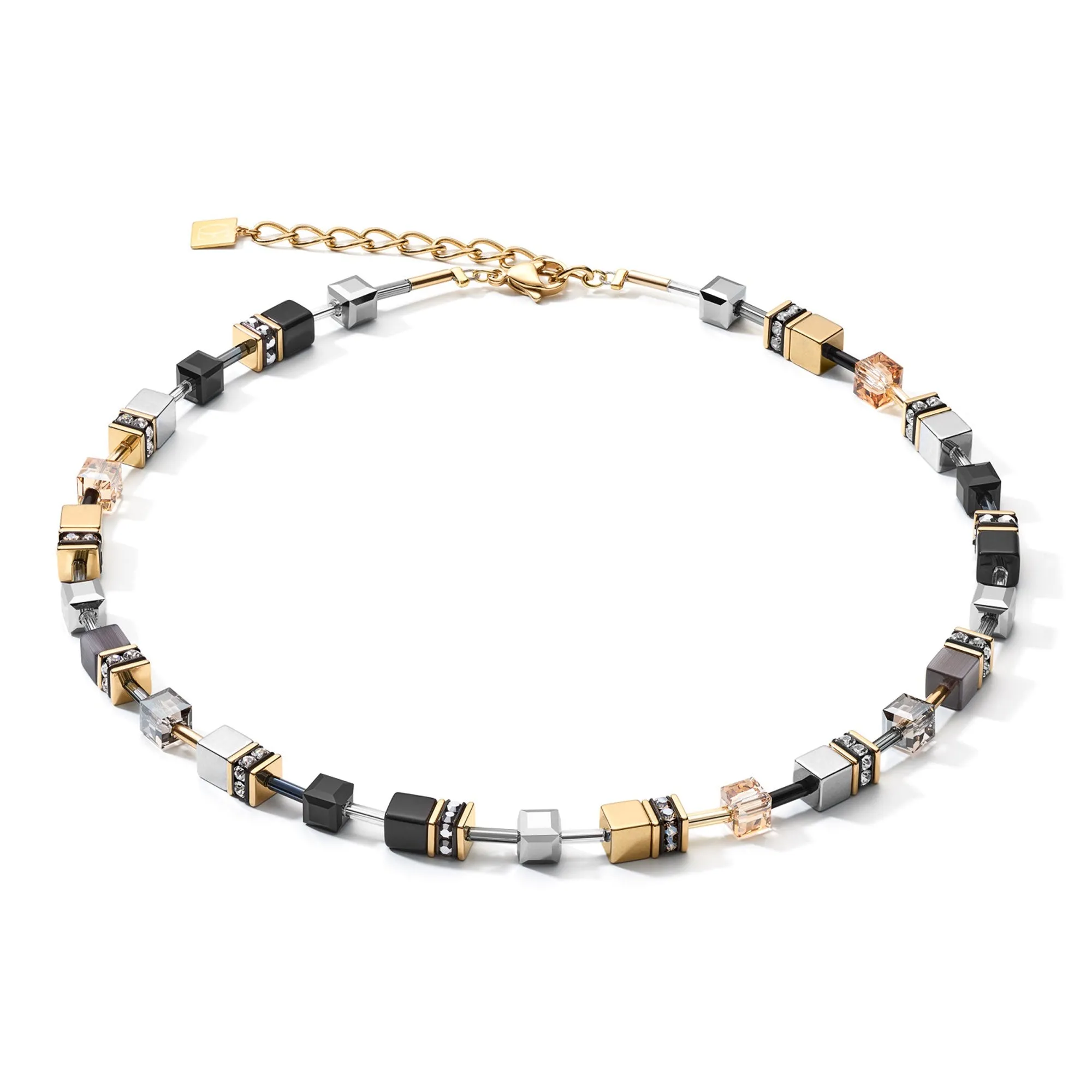 GEOCUBE Grey-Gold Necklace