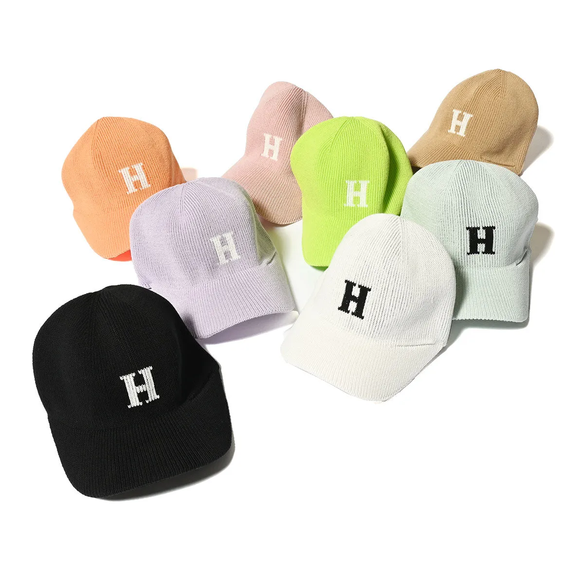 HOMEGAME - H LOGO COTTON KNIT BASEBALL CAP PINK【HG241414】