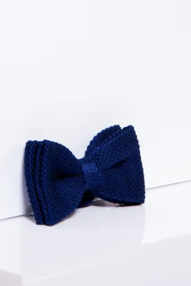 KB - Knitted Double Layer Bow Tie In Royal Blue