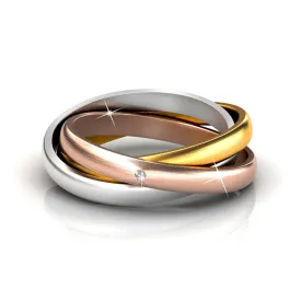 Kenzie 18k Gold Plated Swarovski Interlocking Rings - Final Sale