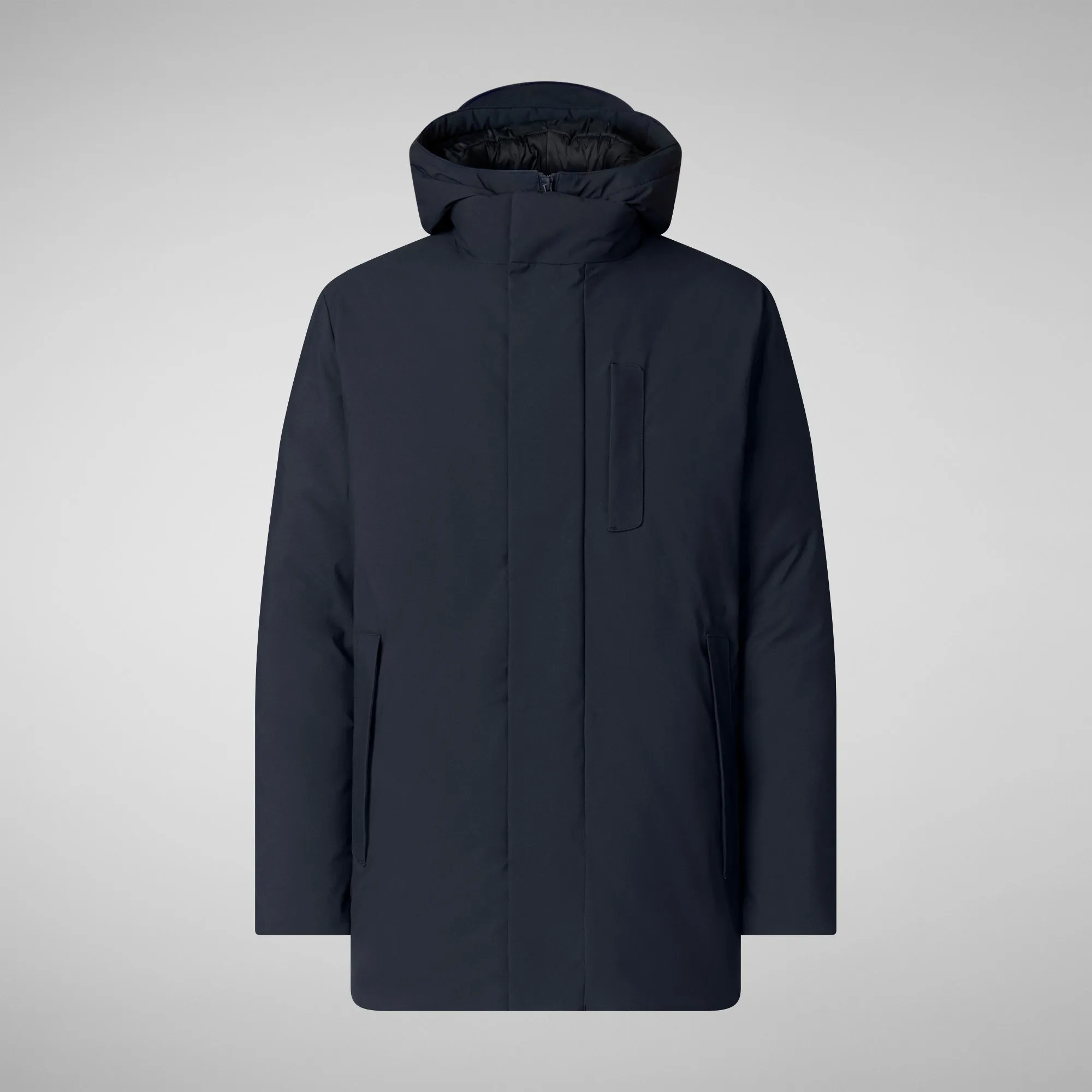 Man's hooded parka Sesle in blue black