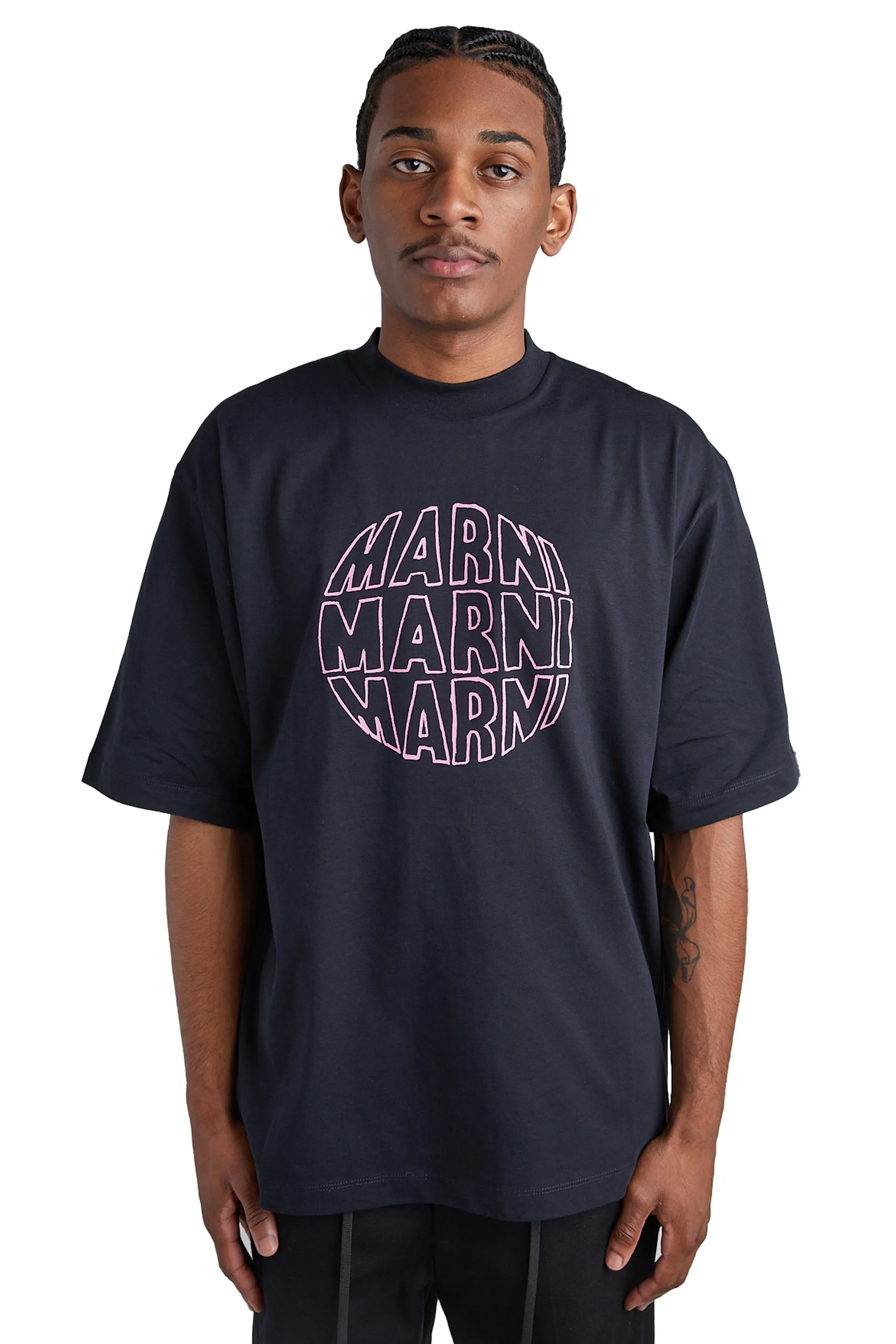 Marni Circular Logo Tee 'Black'