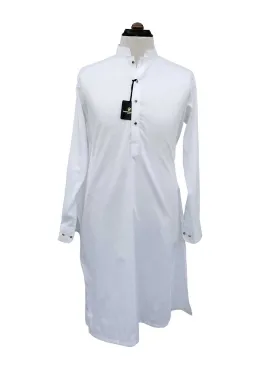 Nabeel & Aqeel Kurta Shalwar Cotton Regular Off White Gold Madusa Button NKSR0101