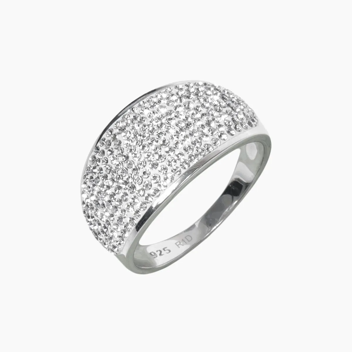 Pave Swarovski Crystal Curved Ring