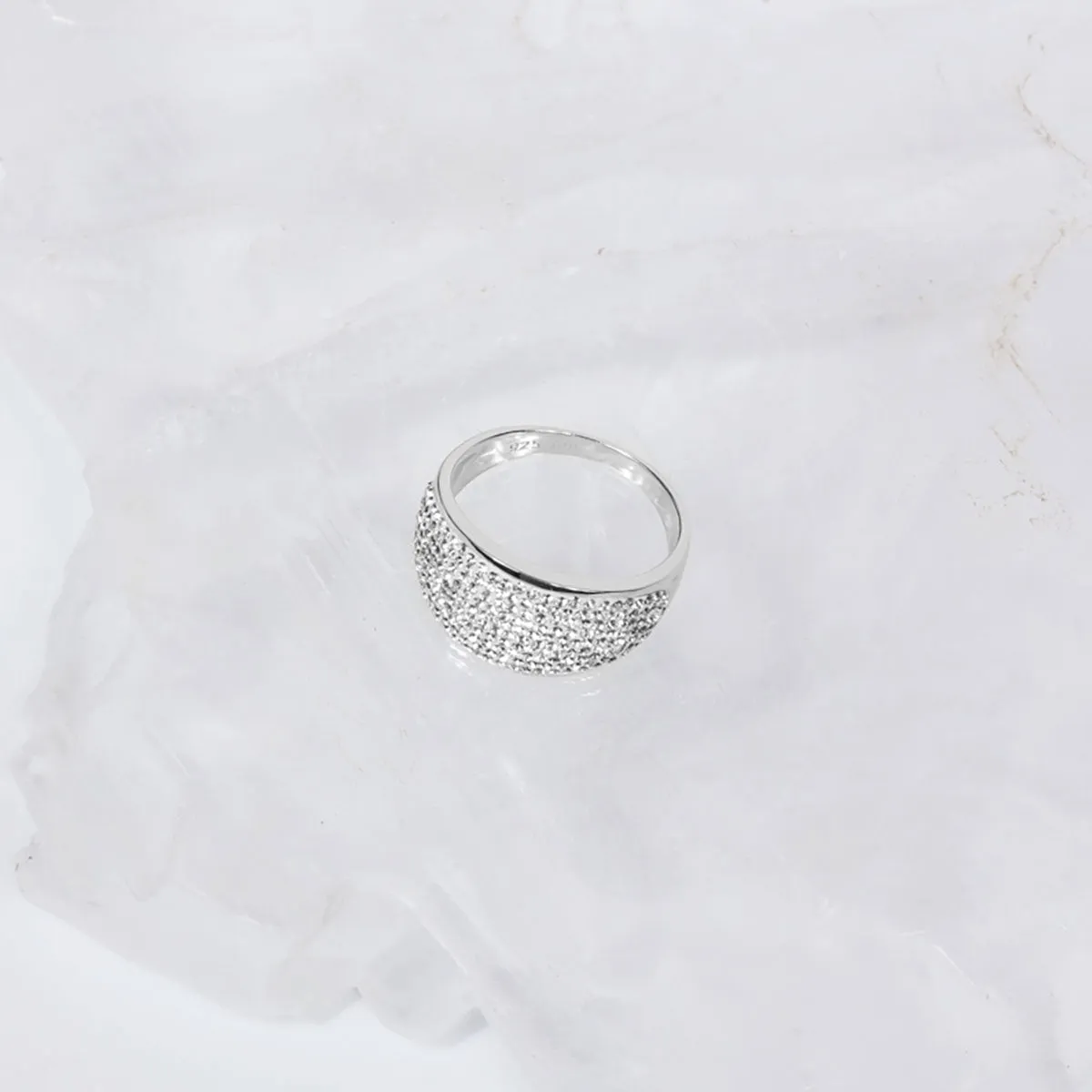 Pave Swarovski Crystal Curved Ring