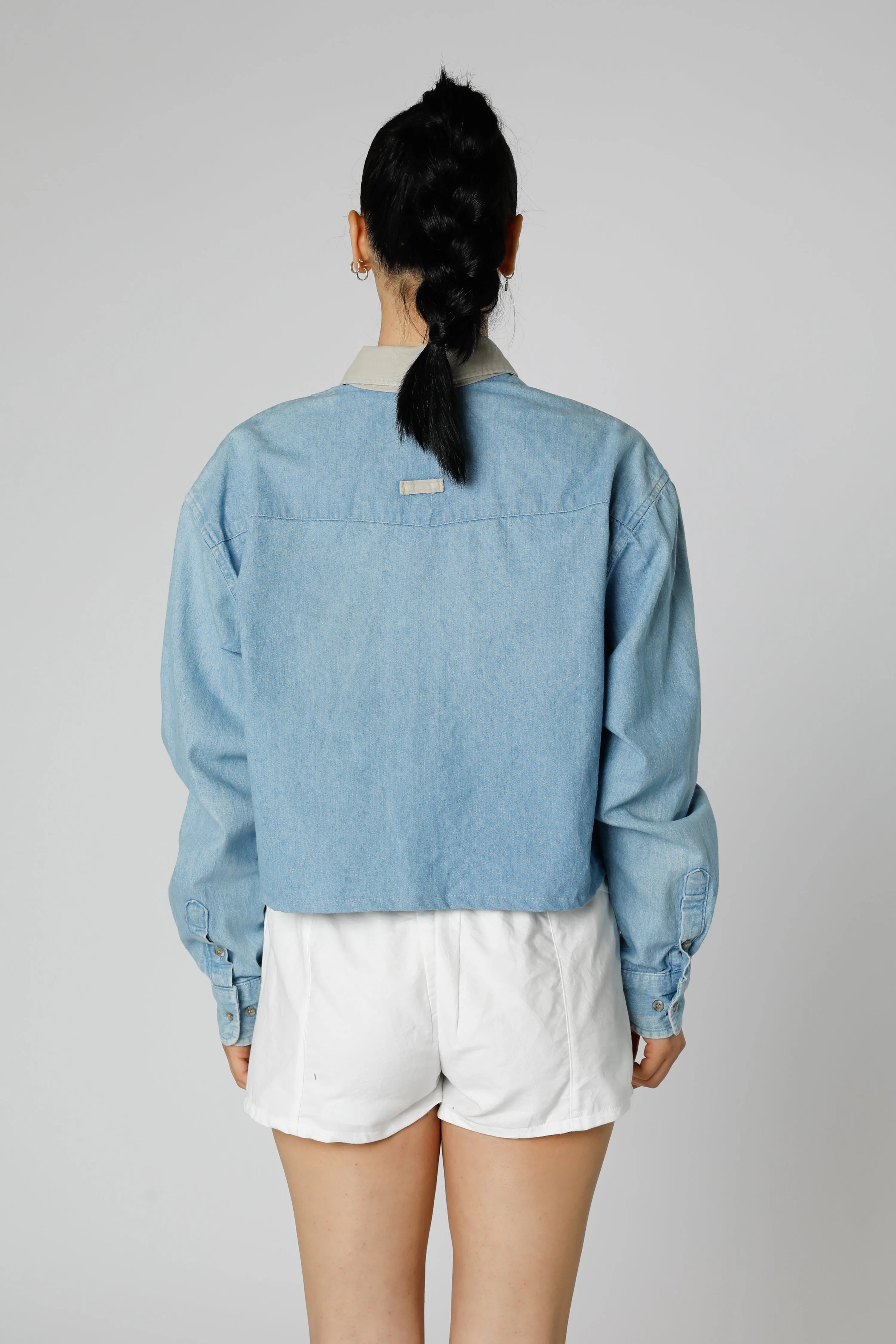 Rework Chambray Waist Crop - M