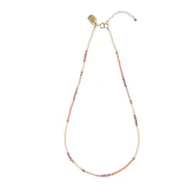 Semi Precious Utulivu Assorted Beaded Necklace - MIXED PINKS