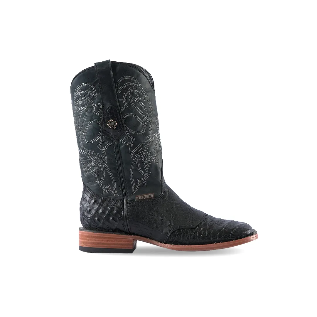 Texas Country Western Boot Nuca Ext Black Square Toe E05