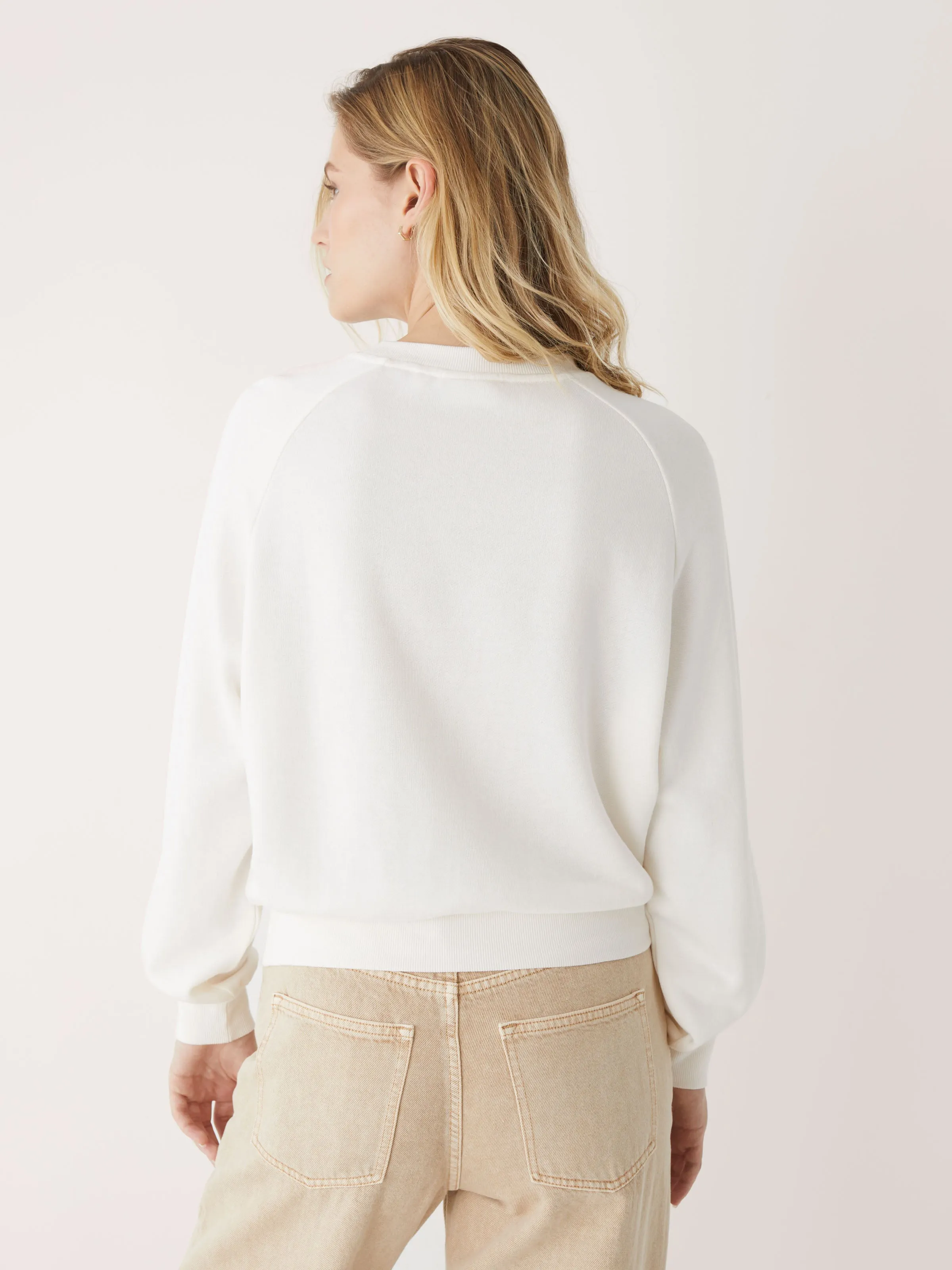 The French Terry Crewneck in Cream