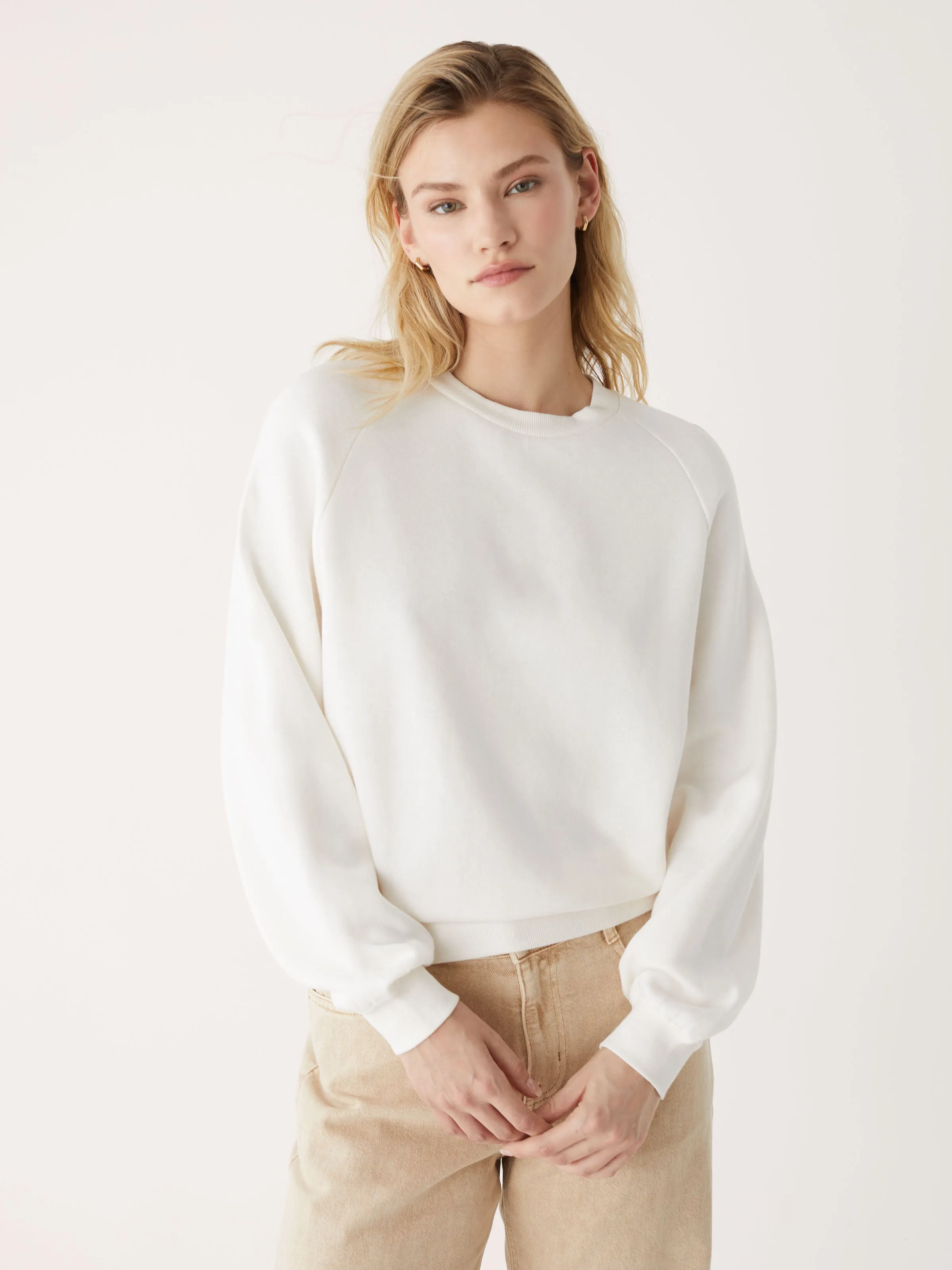 The French Terry Crewneck in Cream