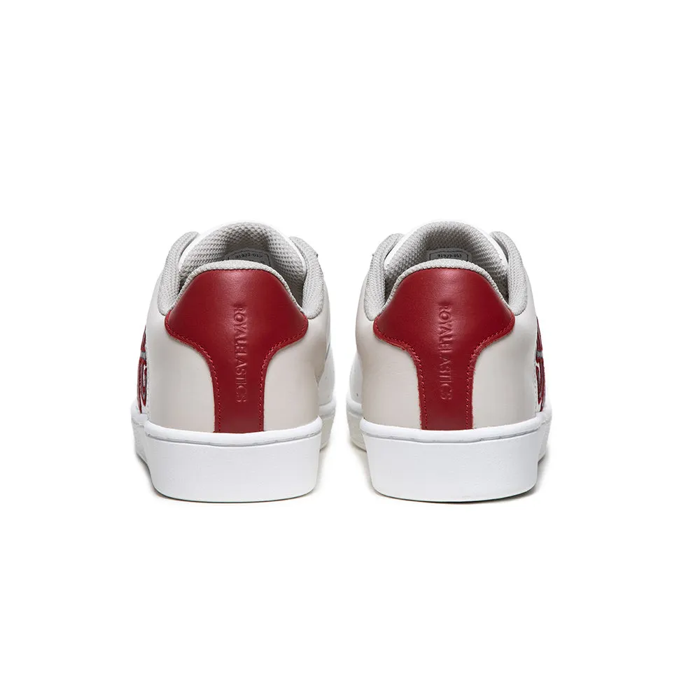 Women's Icon White Red Logo Leather Sneakers 91923-015